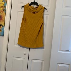 Yellow mock neck top